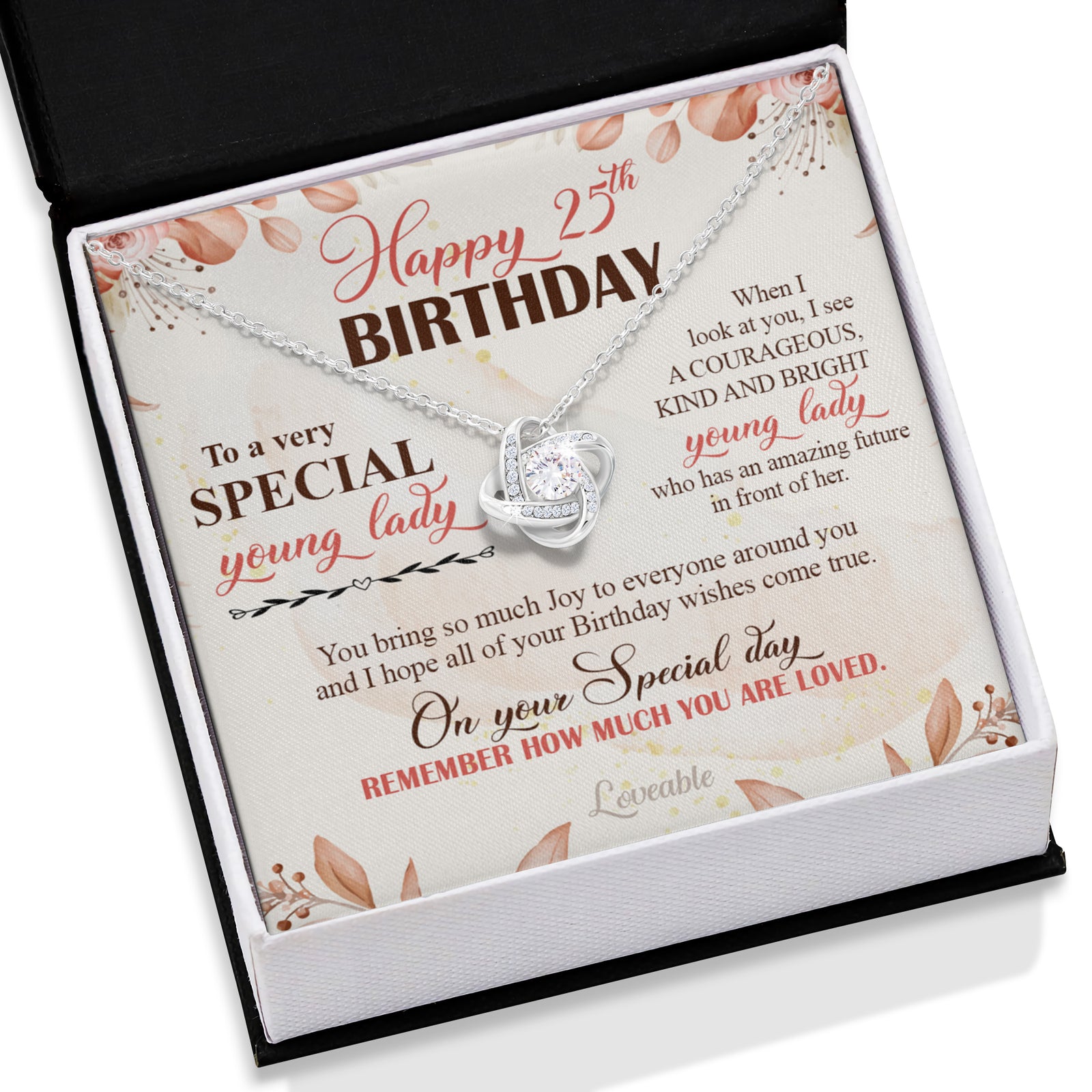 Happy 25th Birthday to a very Special Young Lady - Personalized Necklace - 25th Birthday Gifts for Her