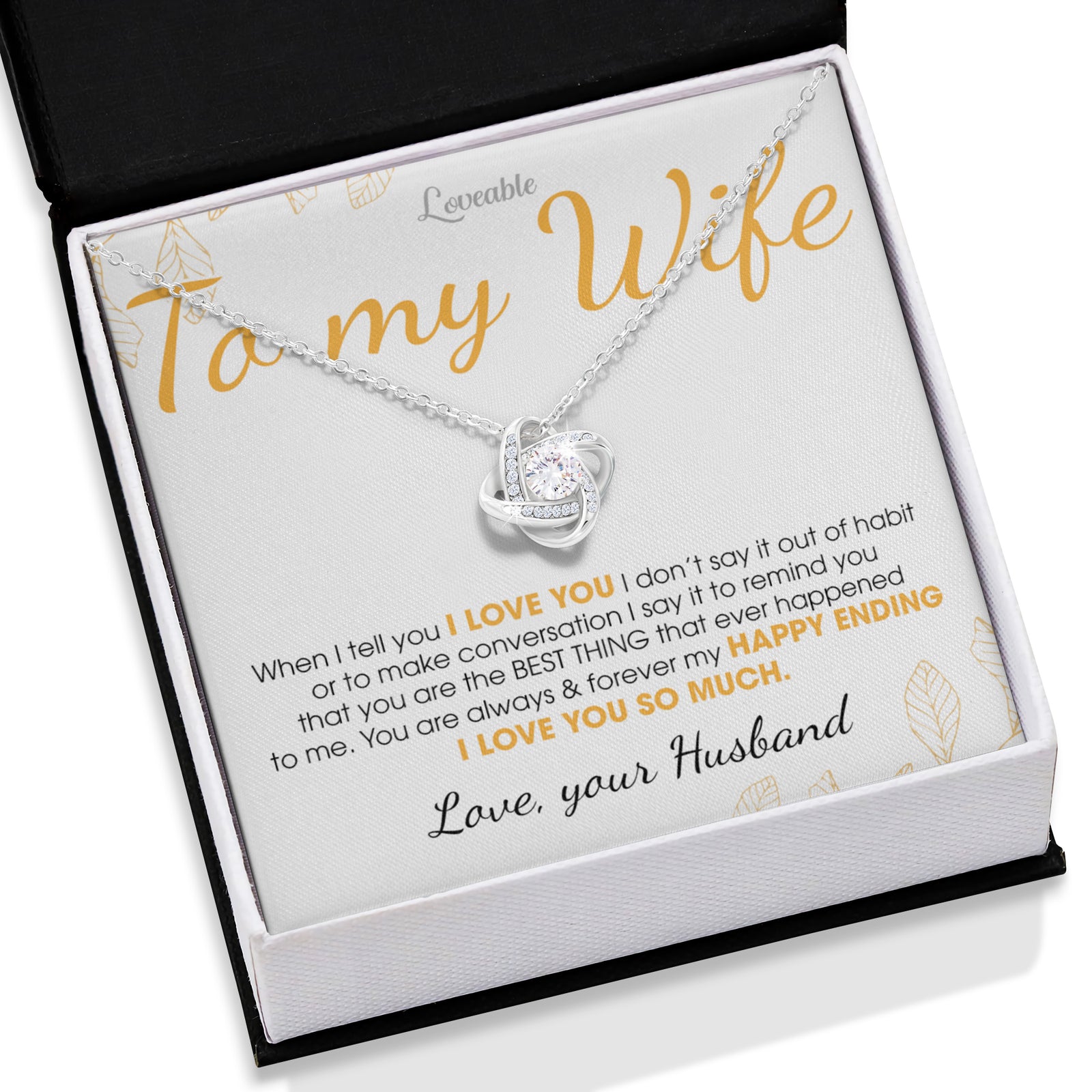 To my Wife - You're always & forever my Happy Ending - Personalized Necklace - Crystal Gifts For Wife
