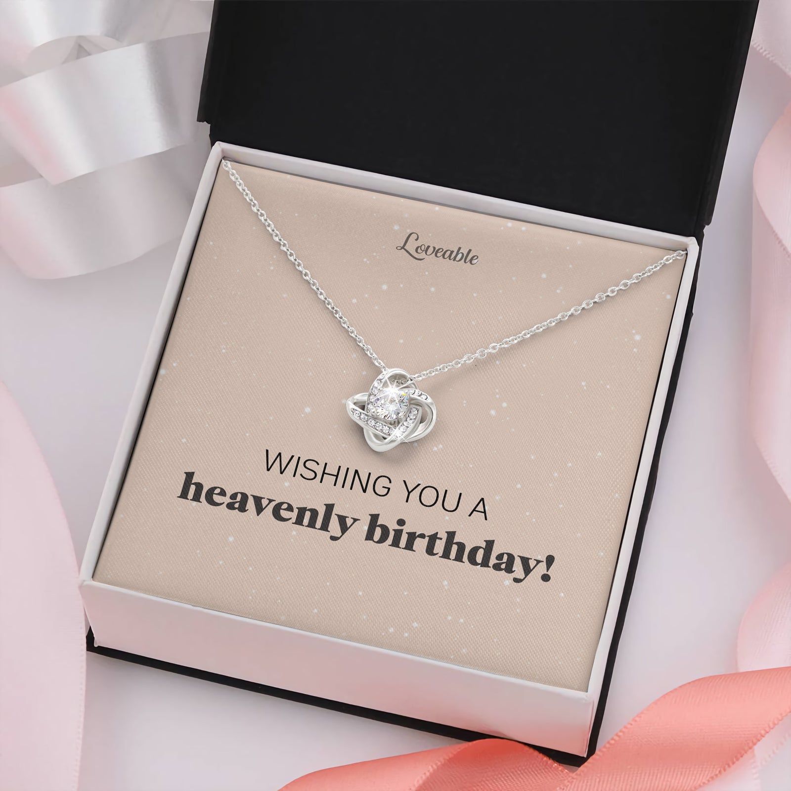 Wishing you a Heavenly Birthday - Love Knot Necklace