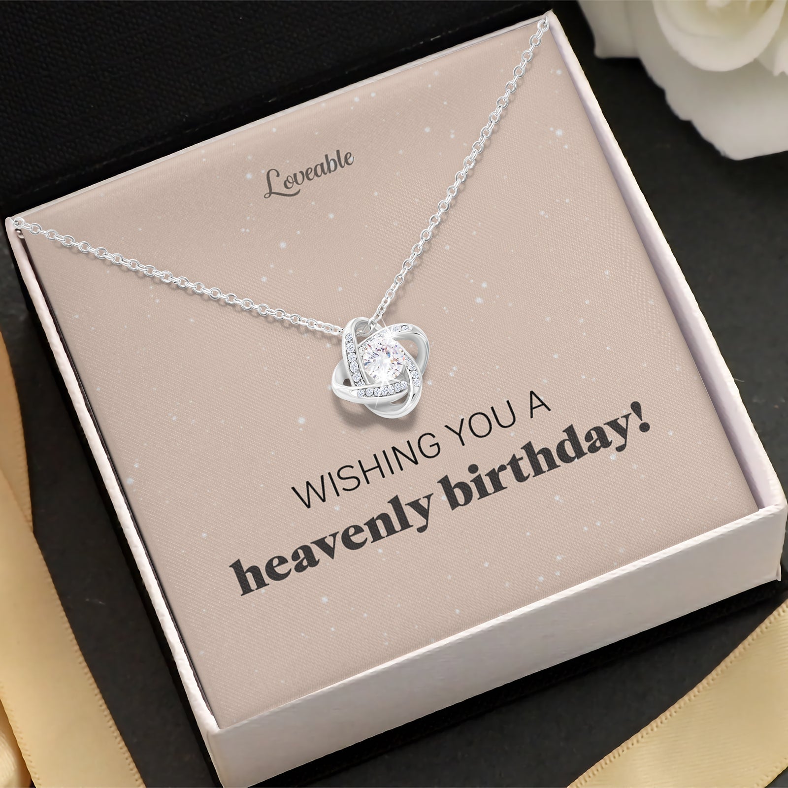 Wishing you a Heavenly Birthday - Love Knot Necklace