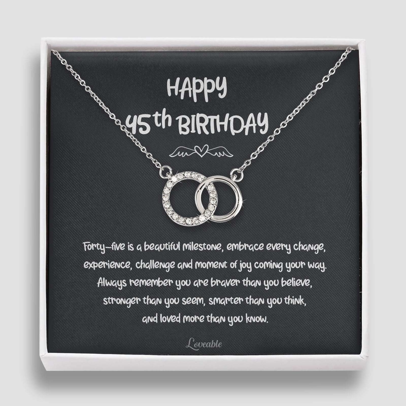 Happy 45th Birthday Personalized Necklace