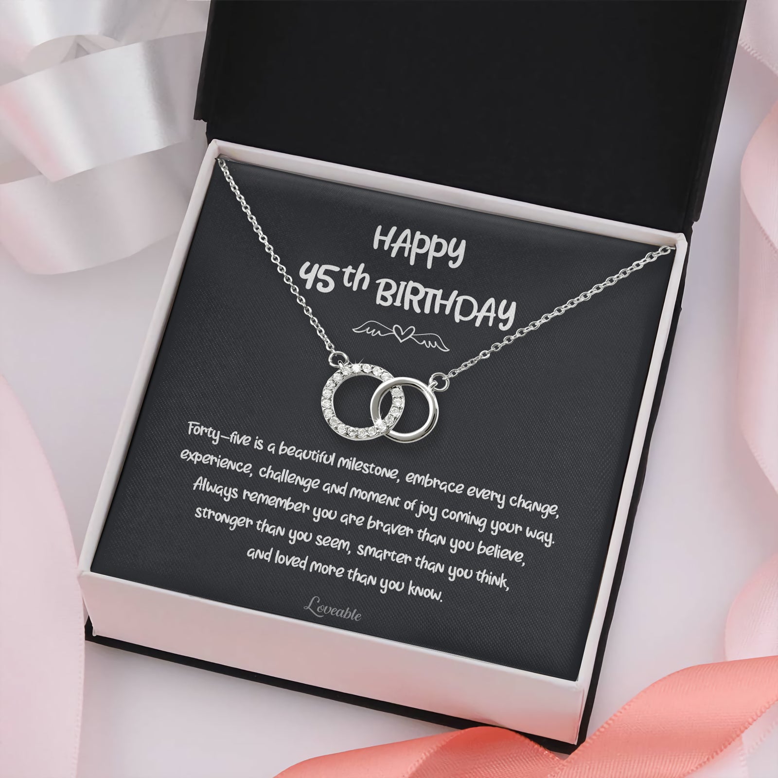 Happy 45th Birthday Personalized Necklace