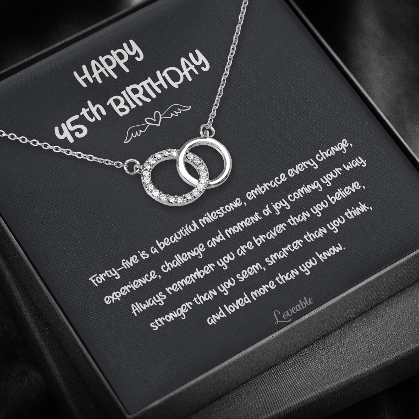 Happy 45th Birthday Personalized Necklace