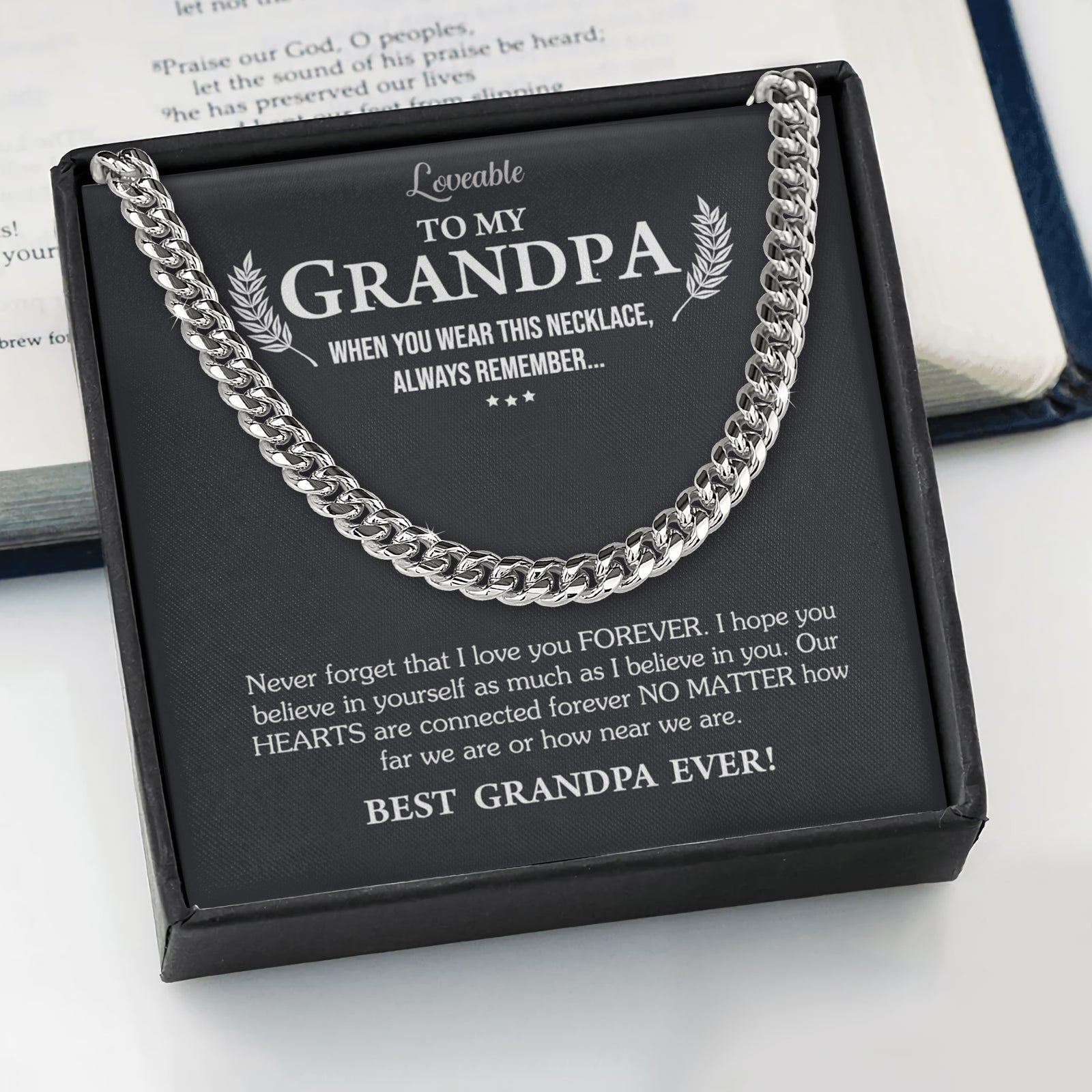 To My Best Grandpa Ever - Personalized Necklace - Birthday Gift for Grandpa