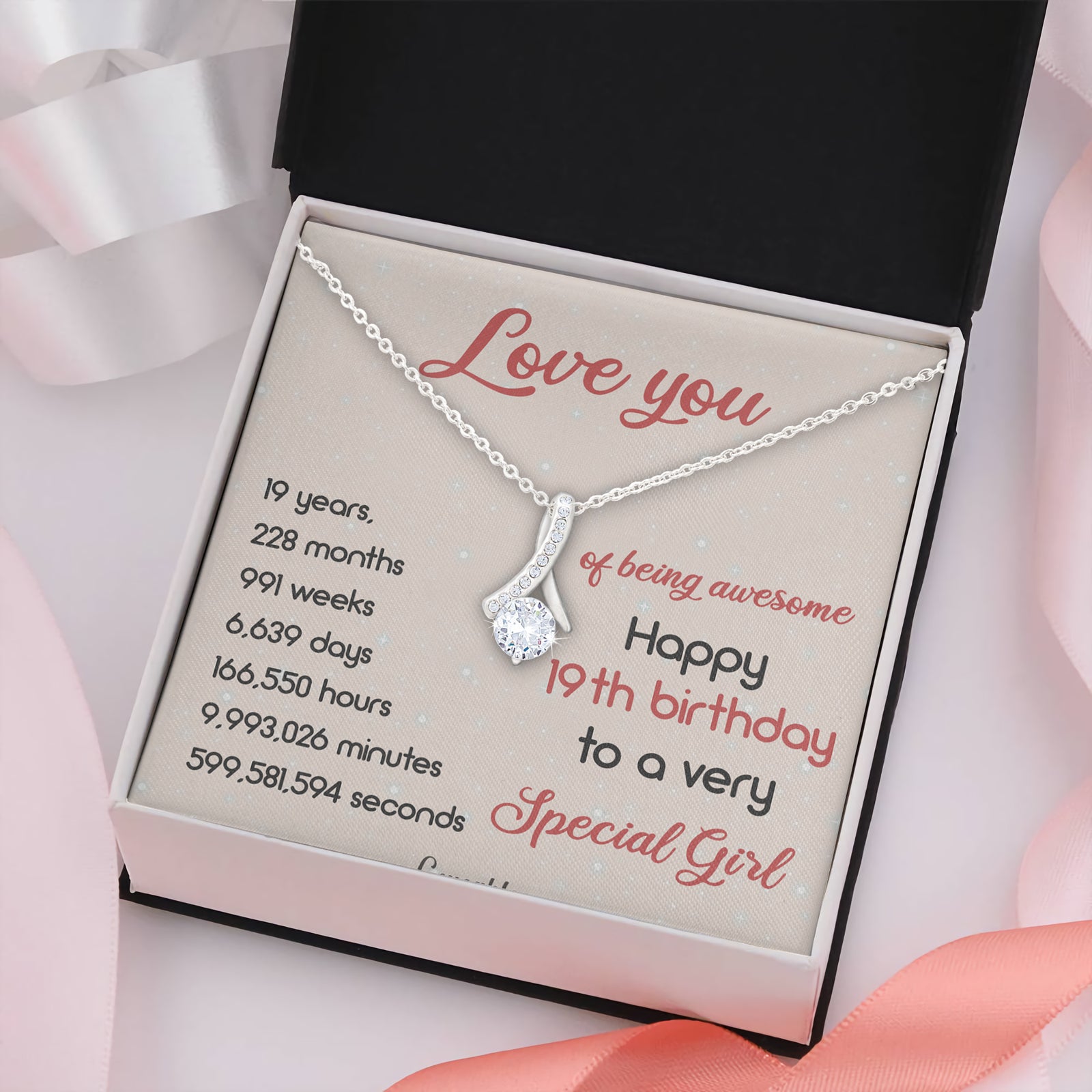 Happy 19th Birthday Special Necklace Birthday Gift For Daughter