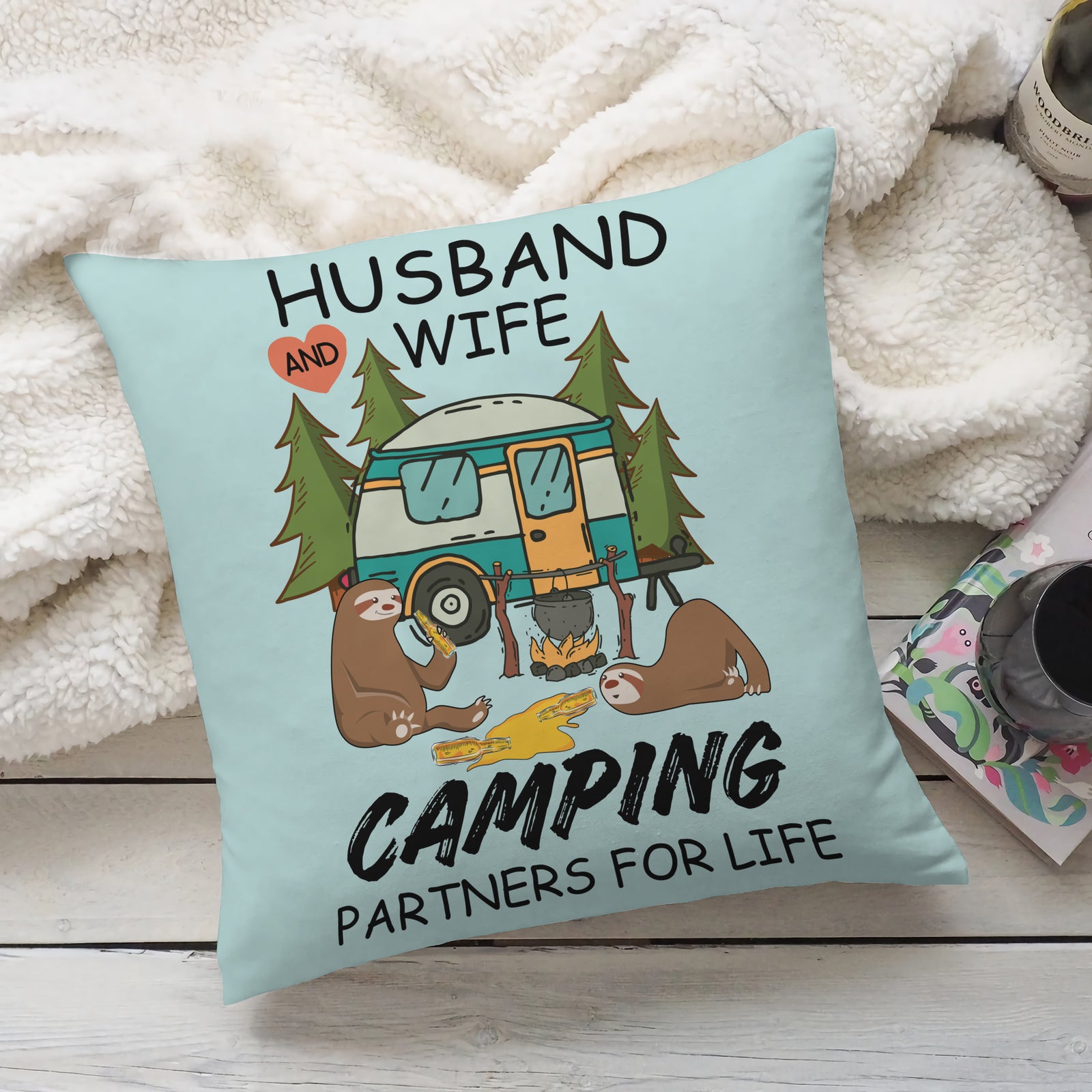 Camping Partner for Life Pillow - Gift For Husband And Wife