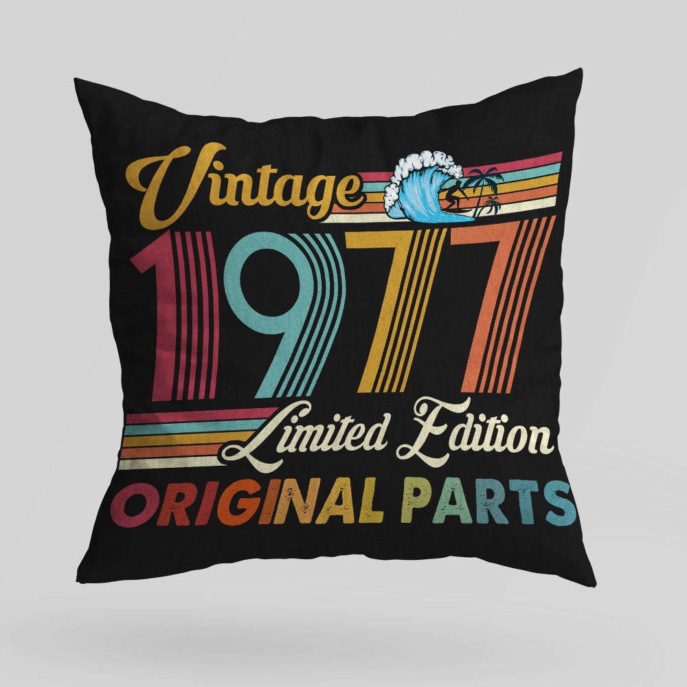 Vintage 1977 Limited Edition Original Parts Canvas Pillow
