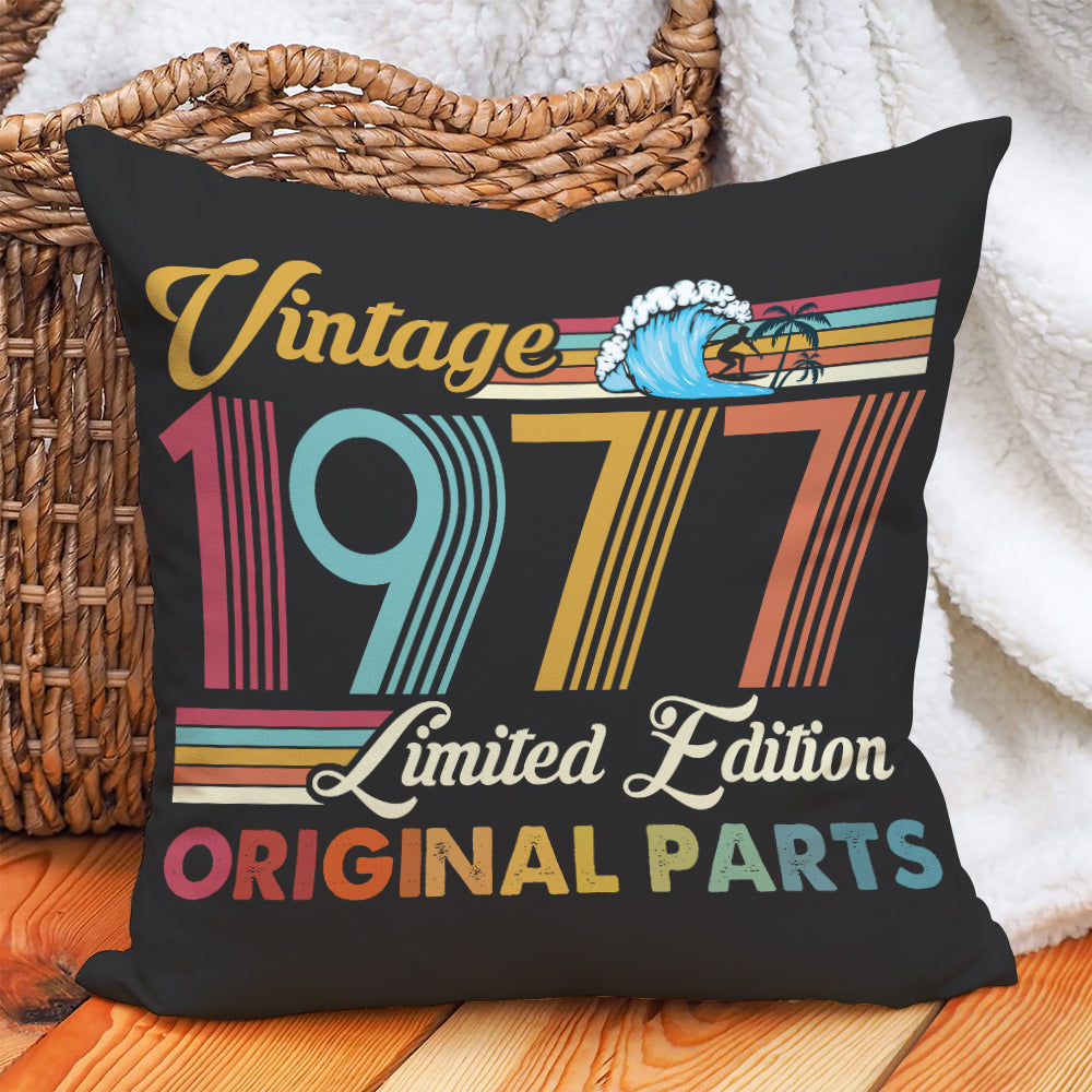 Vintage 1977 Limited Edition Original Parts Canvas Pillow
