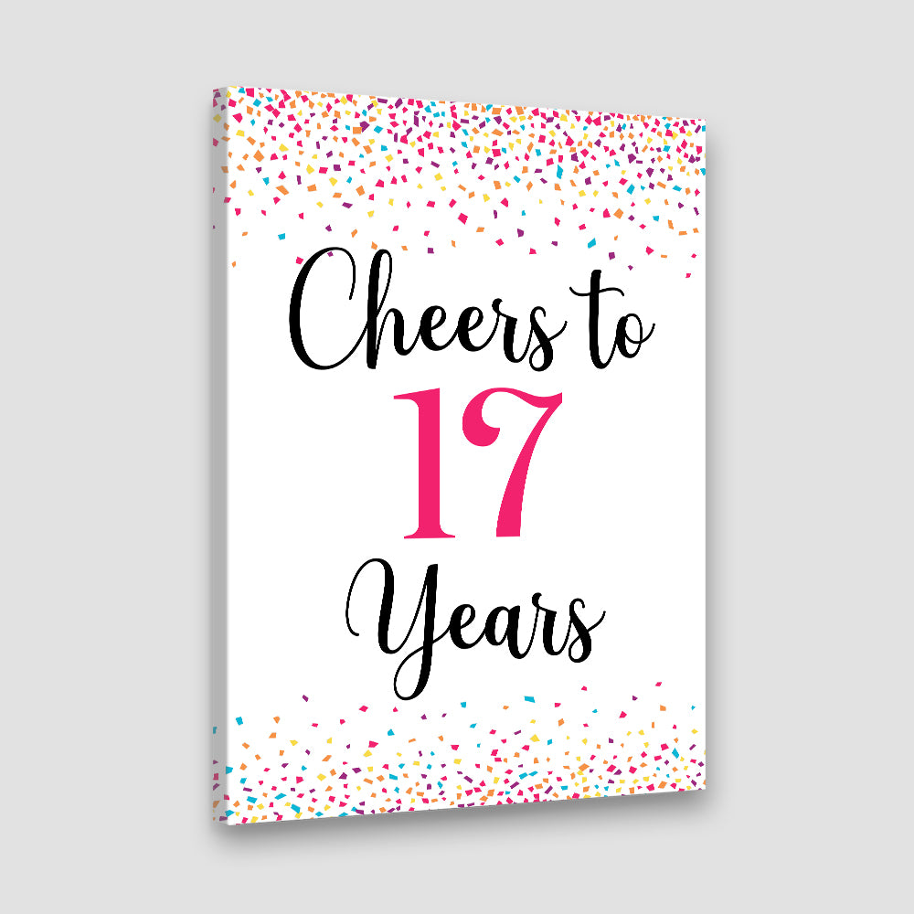 17th Birthday Party Decoration Custom Canvas Poster Birthday Gift For Her