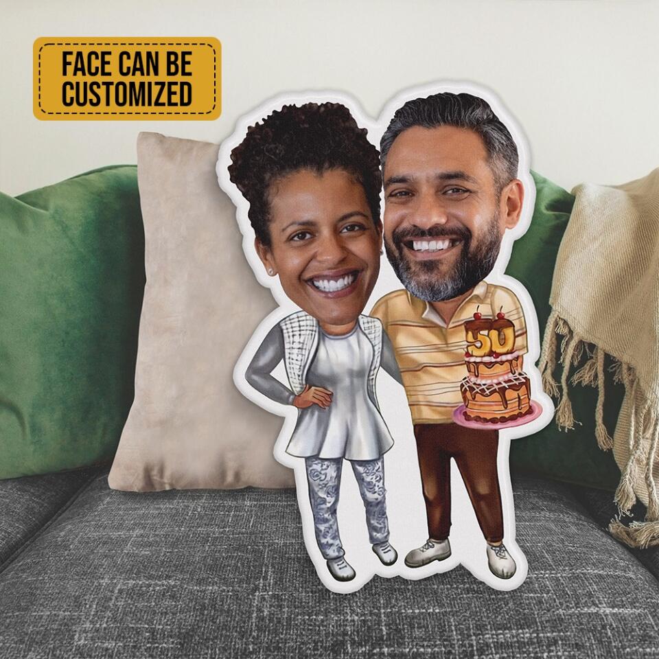 Happy 50th Anniversary Personalized Shape Pillow