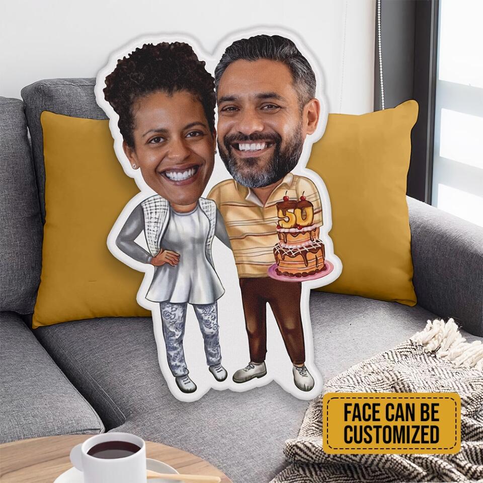 Happy 50th Anniversary Personalized Shape Pillow