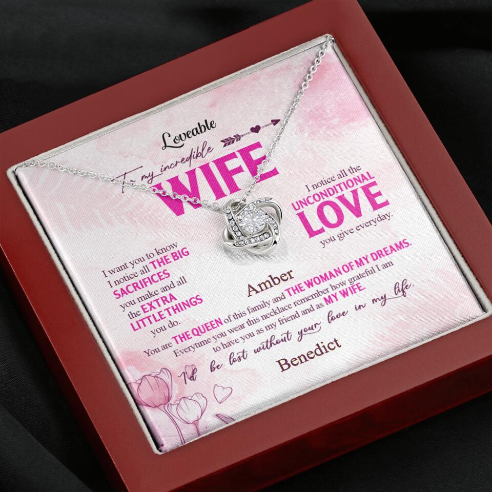 To My Incredible Wife - Personalized Necklace - Sorry Gift Wife