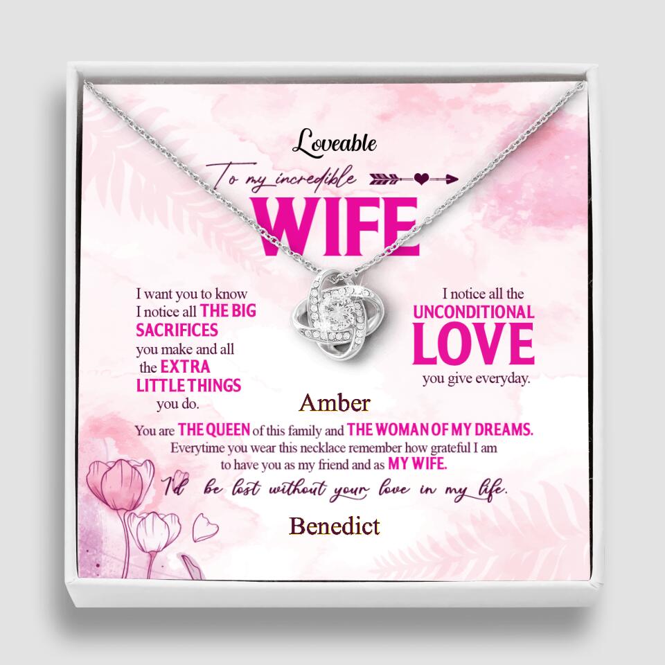 To My Incredible Wife - Personalized Necklace - Sorry Gift Wife