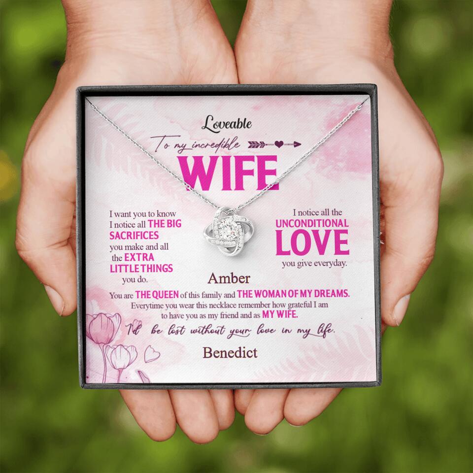 To My Incredible Wife - Personalized Necklace - Sorry Gift Wife