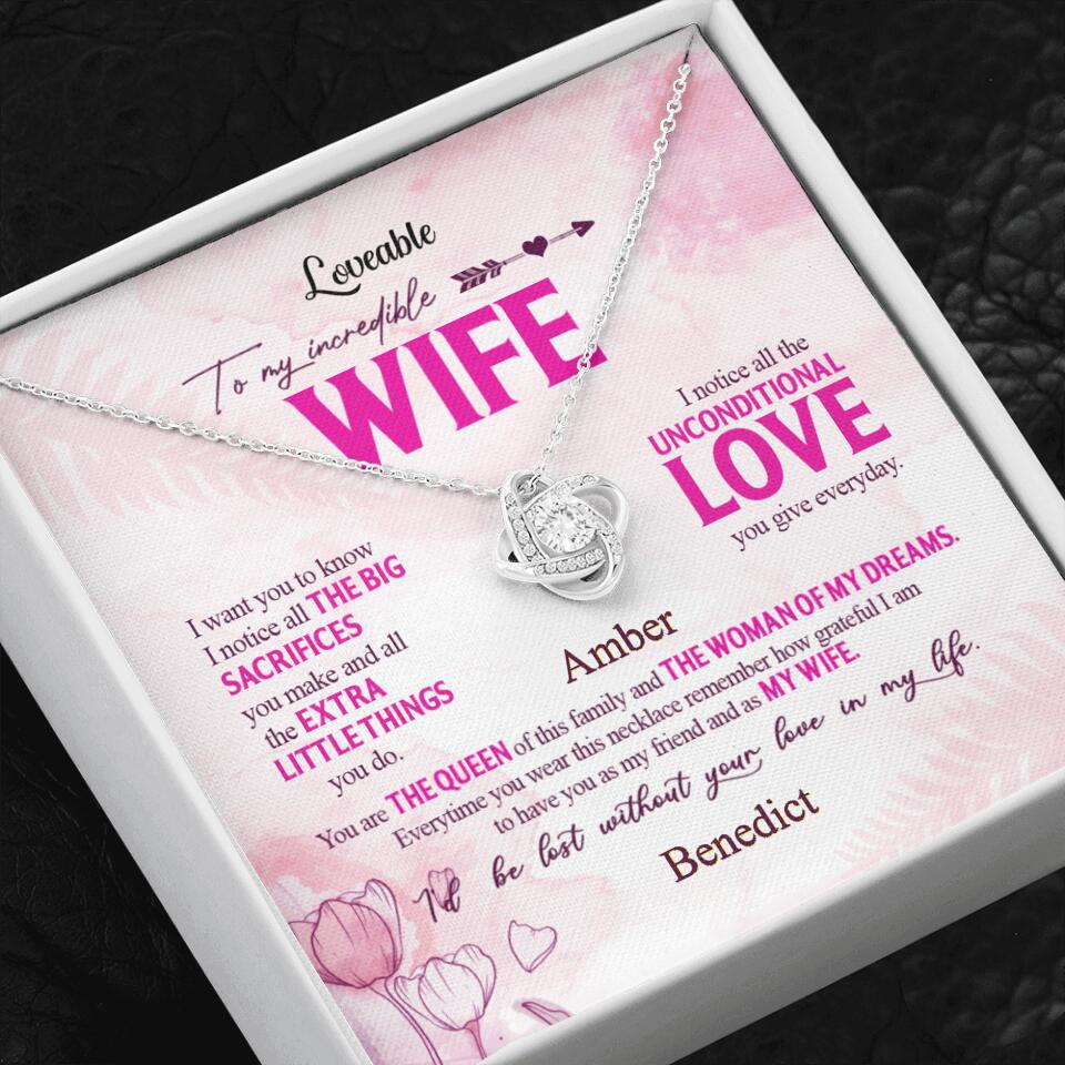 To My Incredible Wife - Personalized Necklace - Sorry Gift Wife