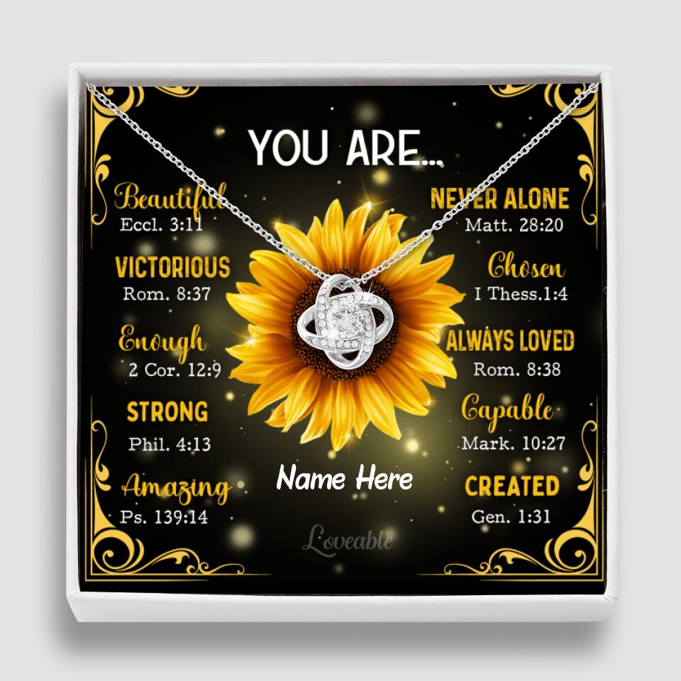 You're Sunflower - Personalized Love Knot Necklace