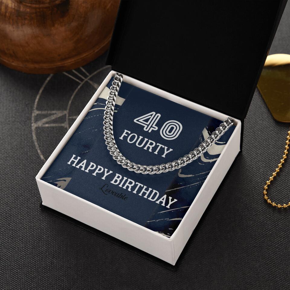 Happy Birthday Personalized Cuban Link Chain