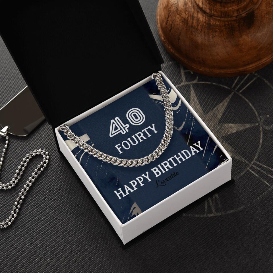 Happy Birthday Personalized Cuban Link Chain