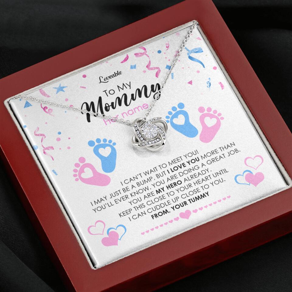 To My Mommy, I Can't Wait To Meet You - Personalized Necklace - Gift For New Mom