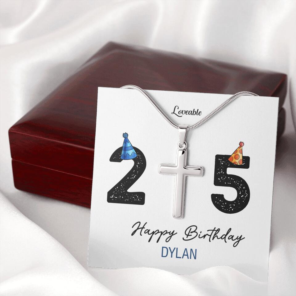 25th Birthday Personalized Man Necklace