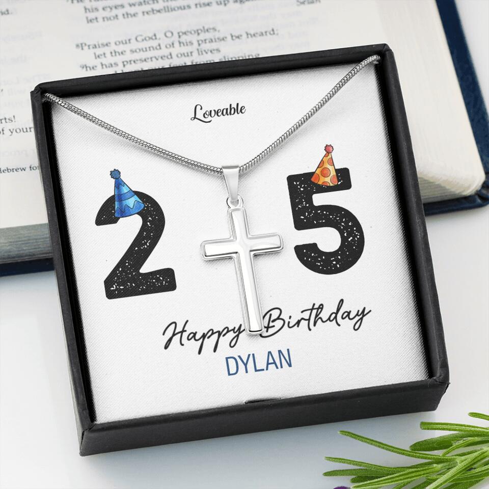 25th Birthday Personalized Man Necklace