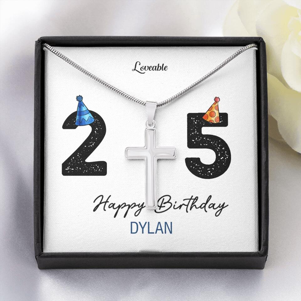 25th Birthday Personalized Man Necklace