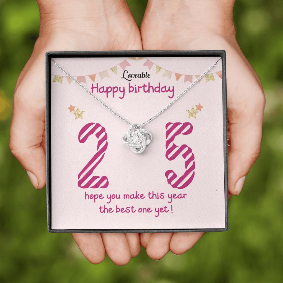 25th Birthday Gift for Her- Personalized Necklace