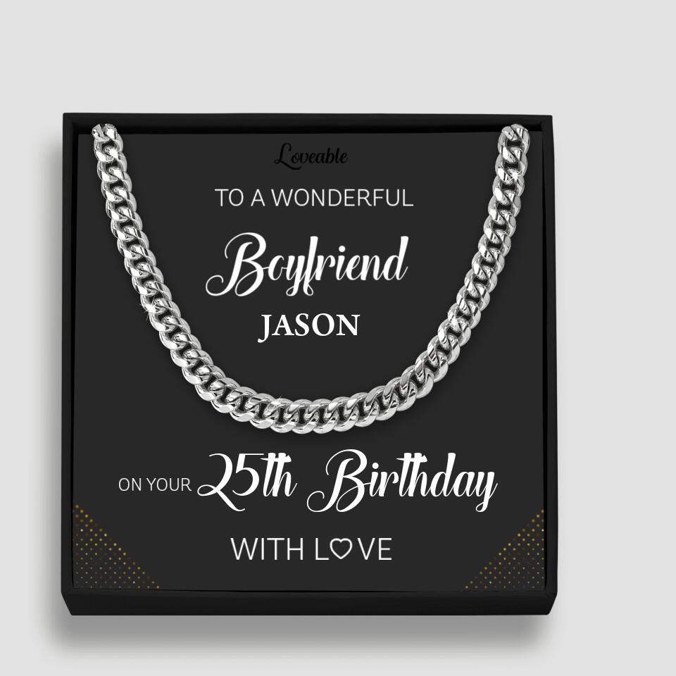 To a Wonderful Boyfriend Personalized Necklace