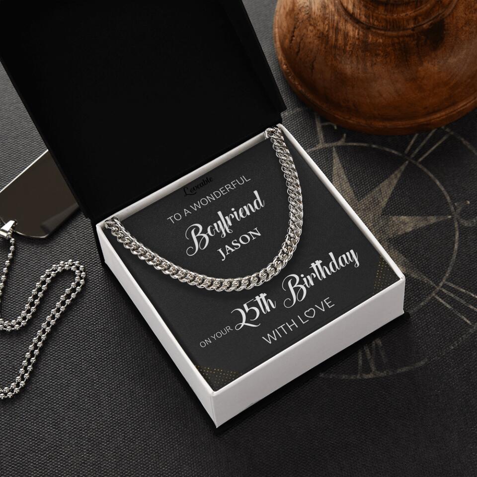 To a Wonderful Boyfriend Personalized Necklace