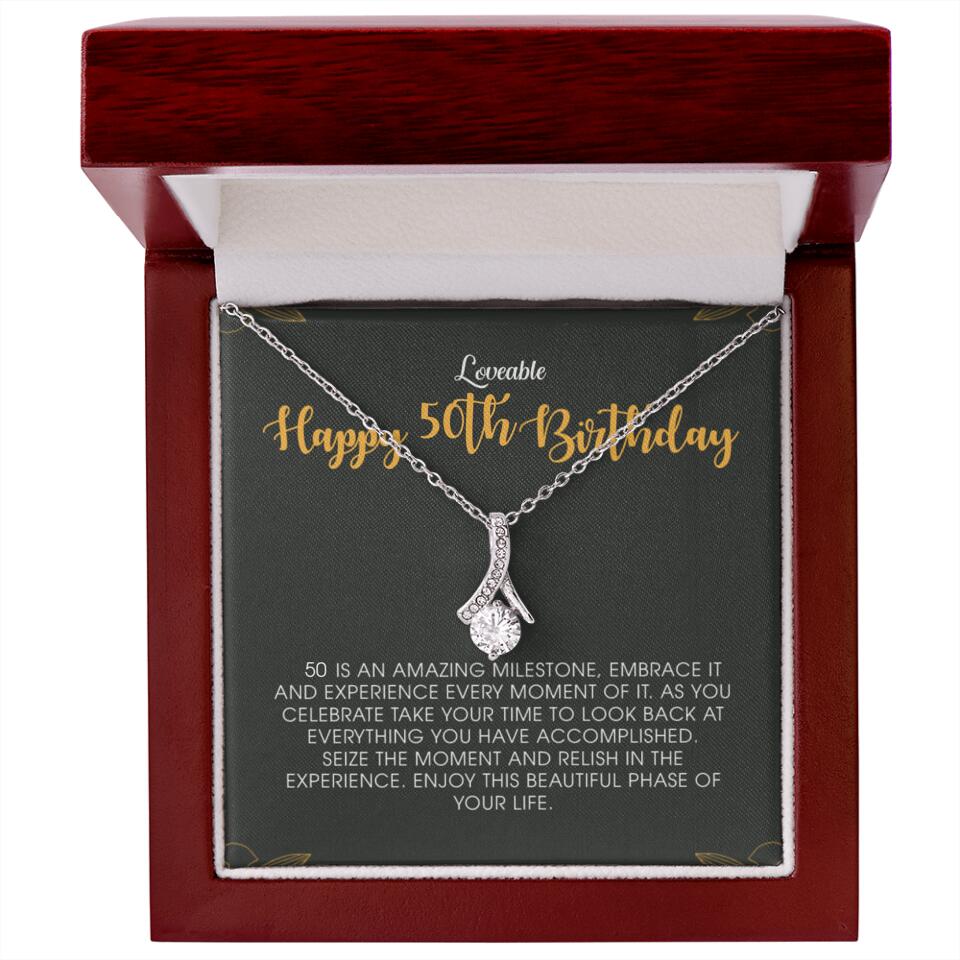 Happy 50th Birthday - Personalized Necklace - Birthday Gift for Woman