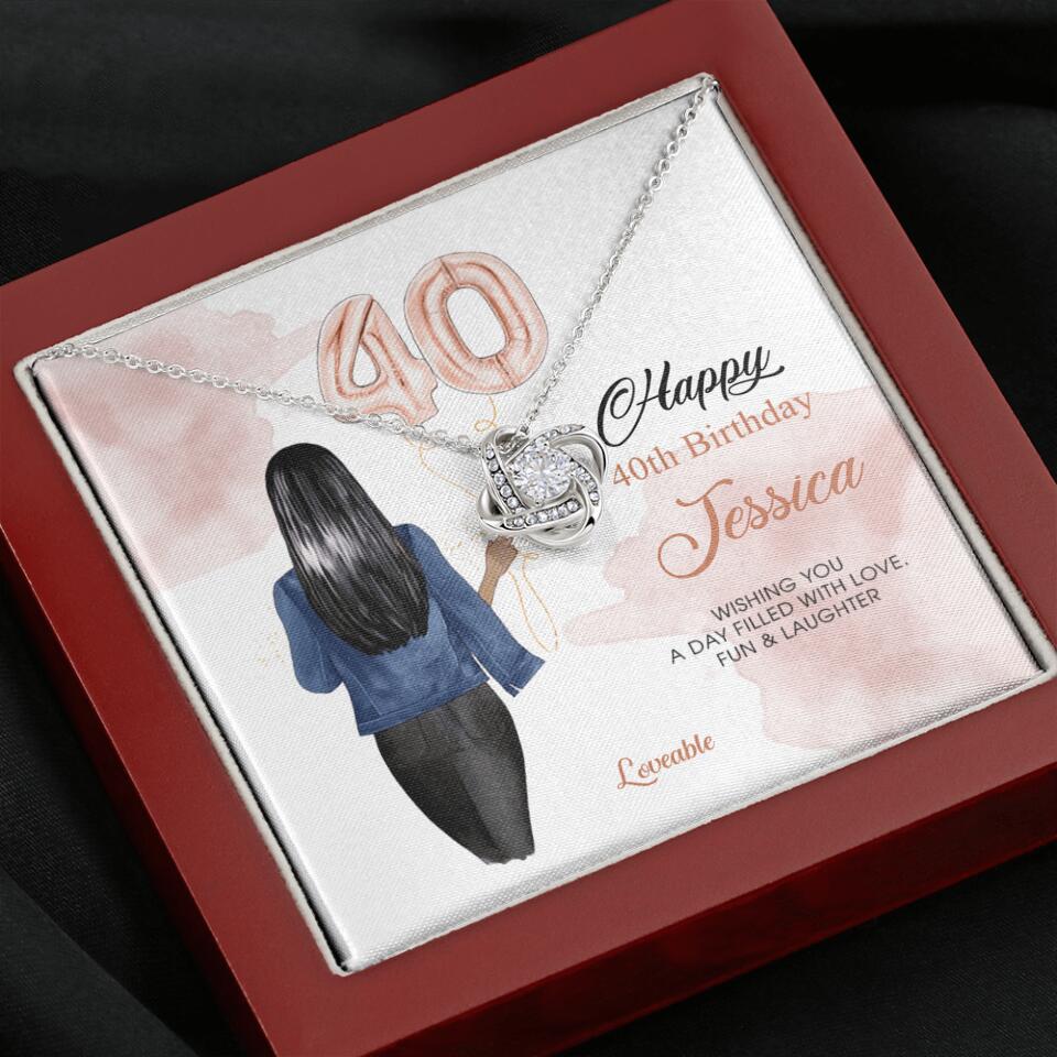 Happy 40th Birthday Custom Necklace Birthday Gift For Her