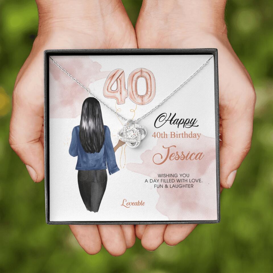Happy 40th Birthday Custom Necklace Birthday Gift For Her
