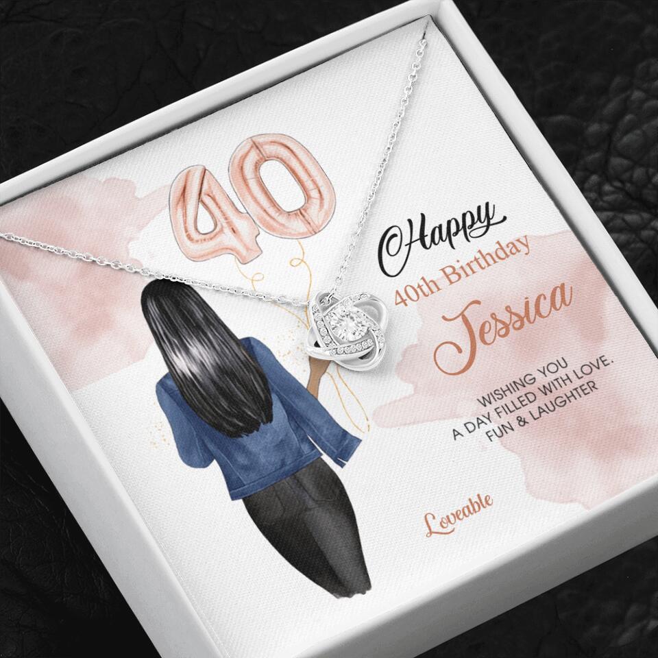 Happy 40th Birthday Custom Necklace Birthday Gift For Her