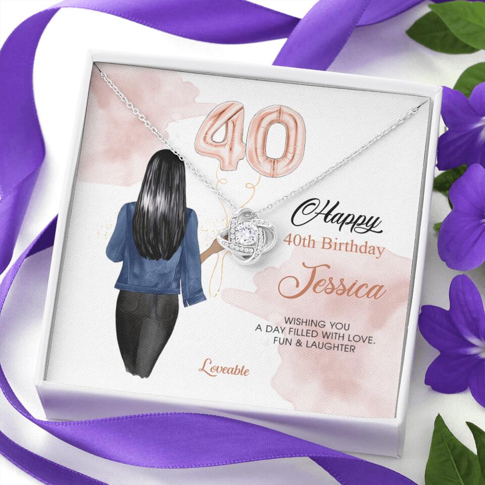 Happy 40th Birthday Custom Necklace Birthday Gift For Her