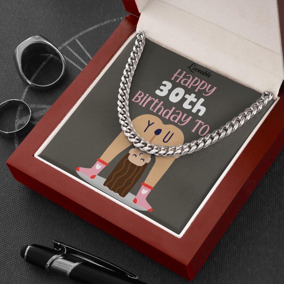 Happy 30th Birthday To You - Personalized Necklace With Message Card