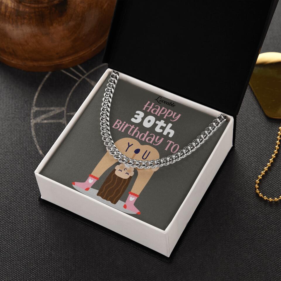 Happy 30th Birthday To You - Personalized Necklace With Message Card