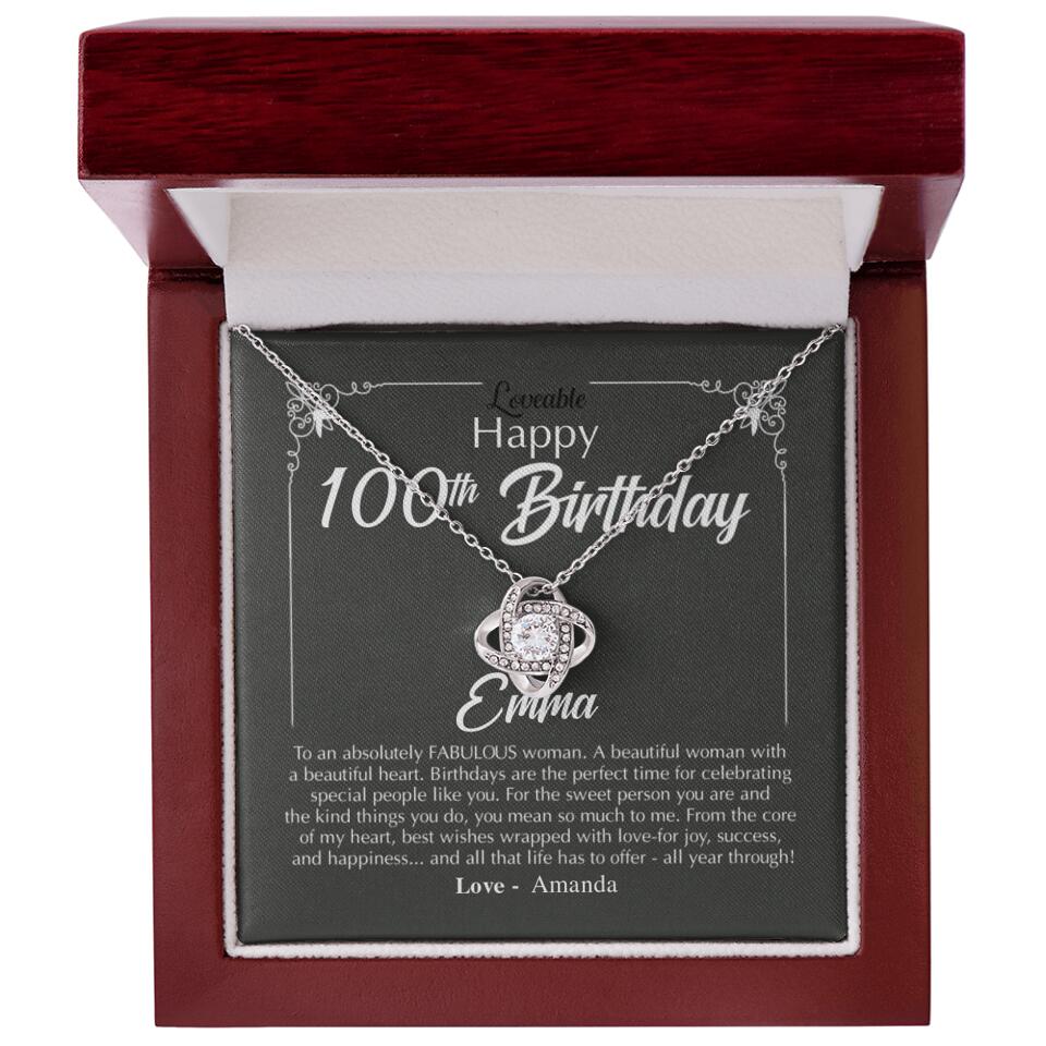 Happy 100th Birthday to An Absolutely Fabulous Woman - Personalized Necklace