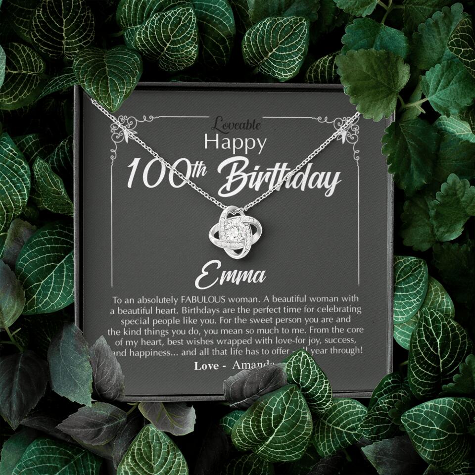 Happy 100th Birthday to An Absolutely Fabulous Woman - Personalized Necklace