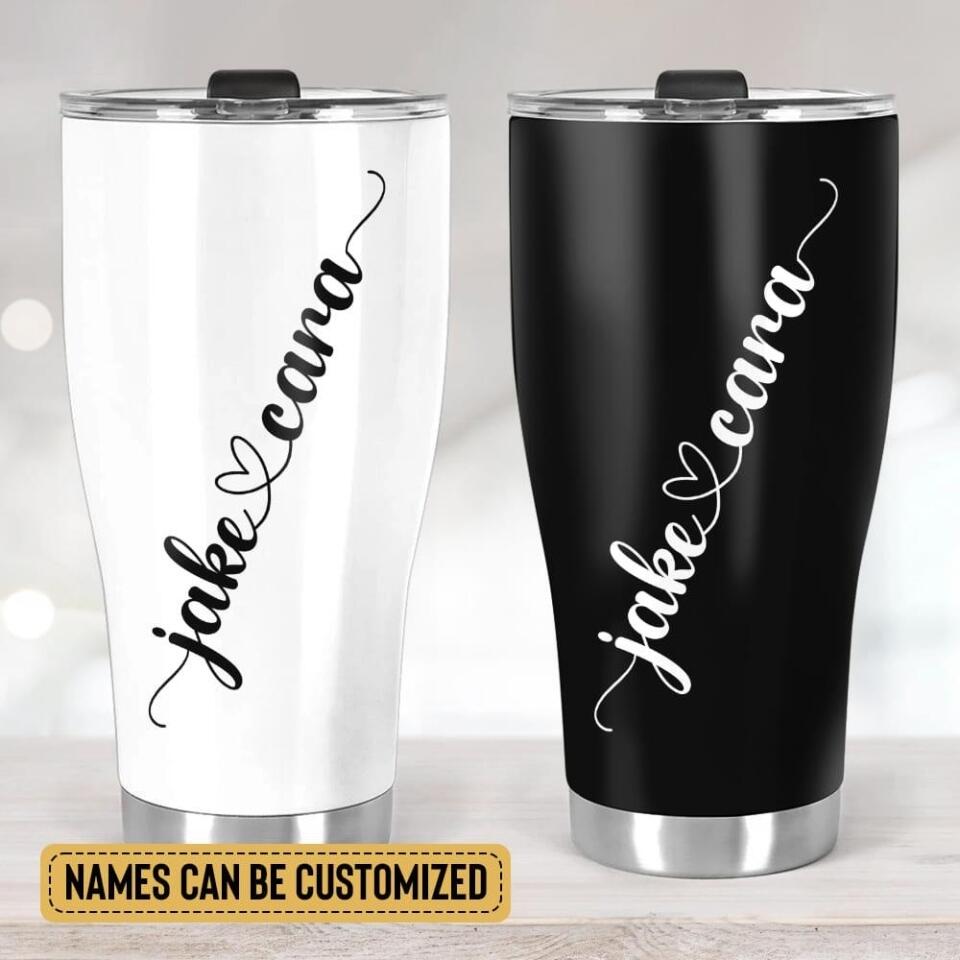 Custom Couples Name - Personalized Curved Tumbler - Gift For Couples