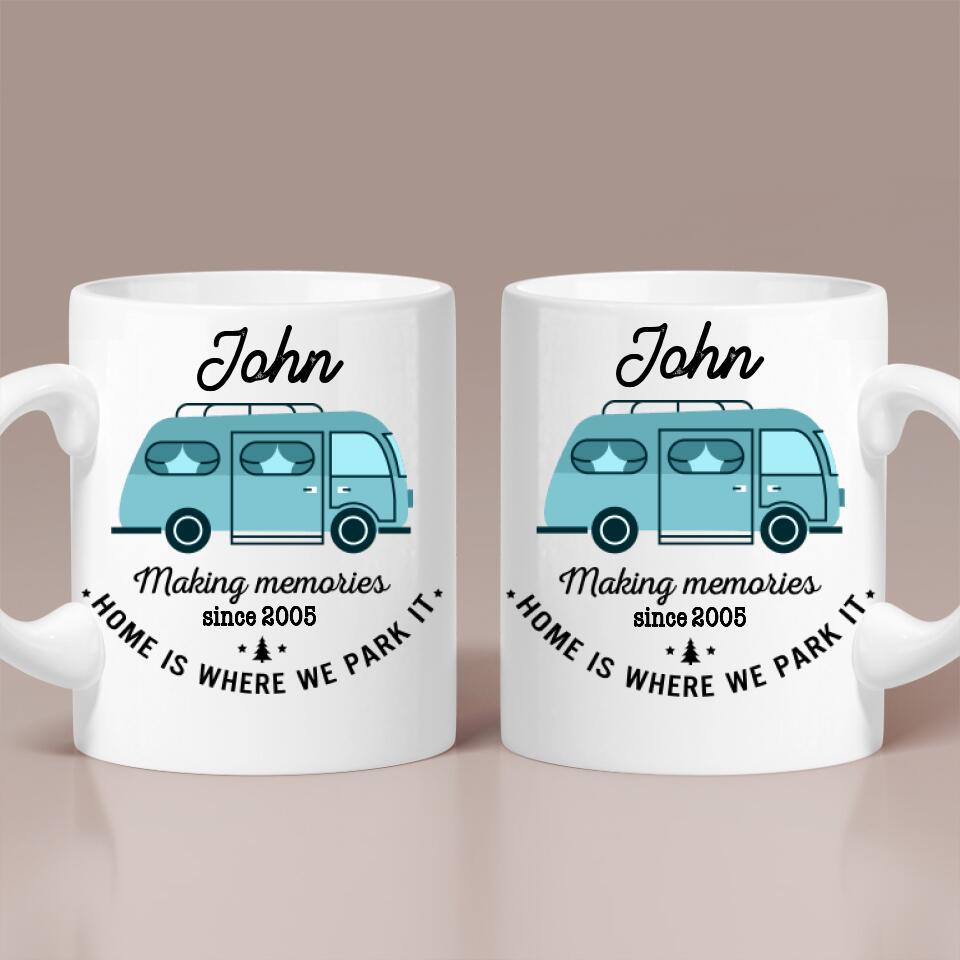 Home Is Where We Park It - Personalized Couple Mug - Anniversary Gift For Couples