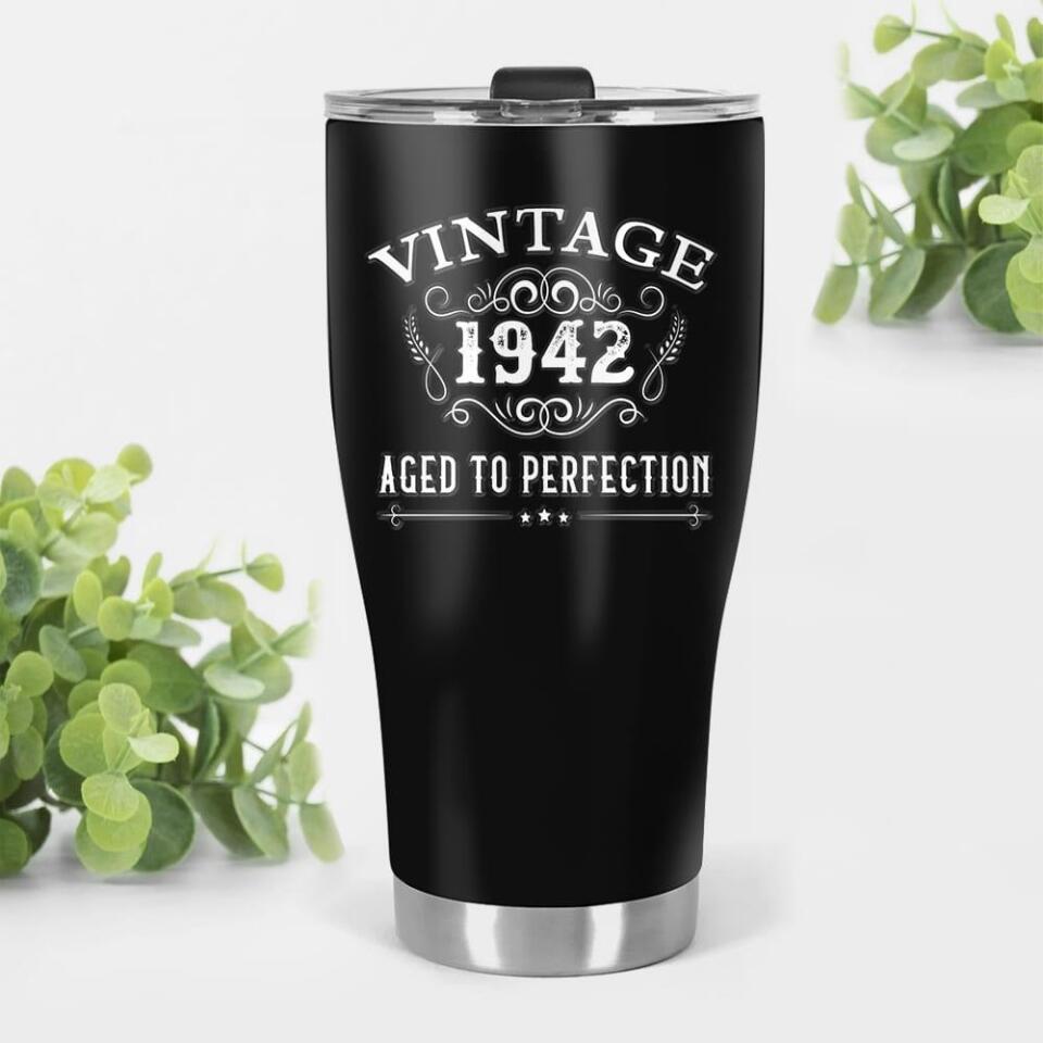 Vintage Old Man - Aged to Perfection Personalized Tumbler