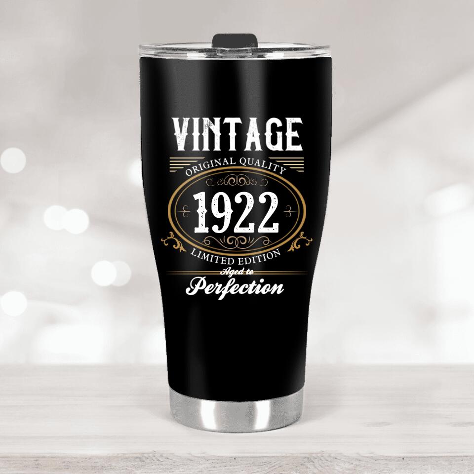 Vintage Original Quality, Aged To Perfection - Personalized Curved Tumbler - Birthday Gift