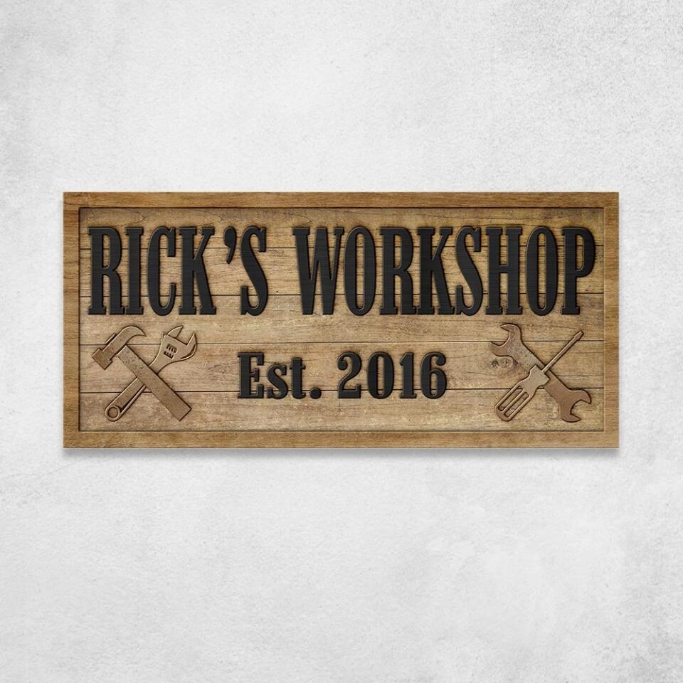 Basement Workshop Custom Wooden Sign Birthday Gift For Him