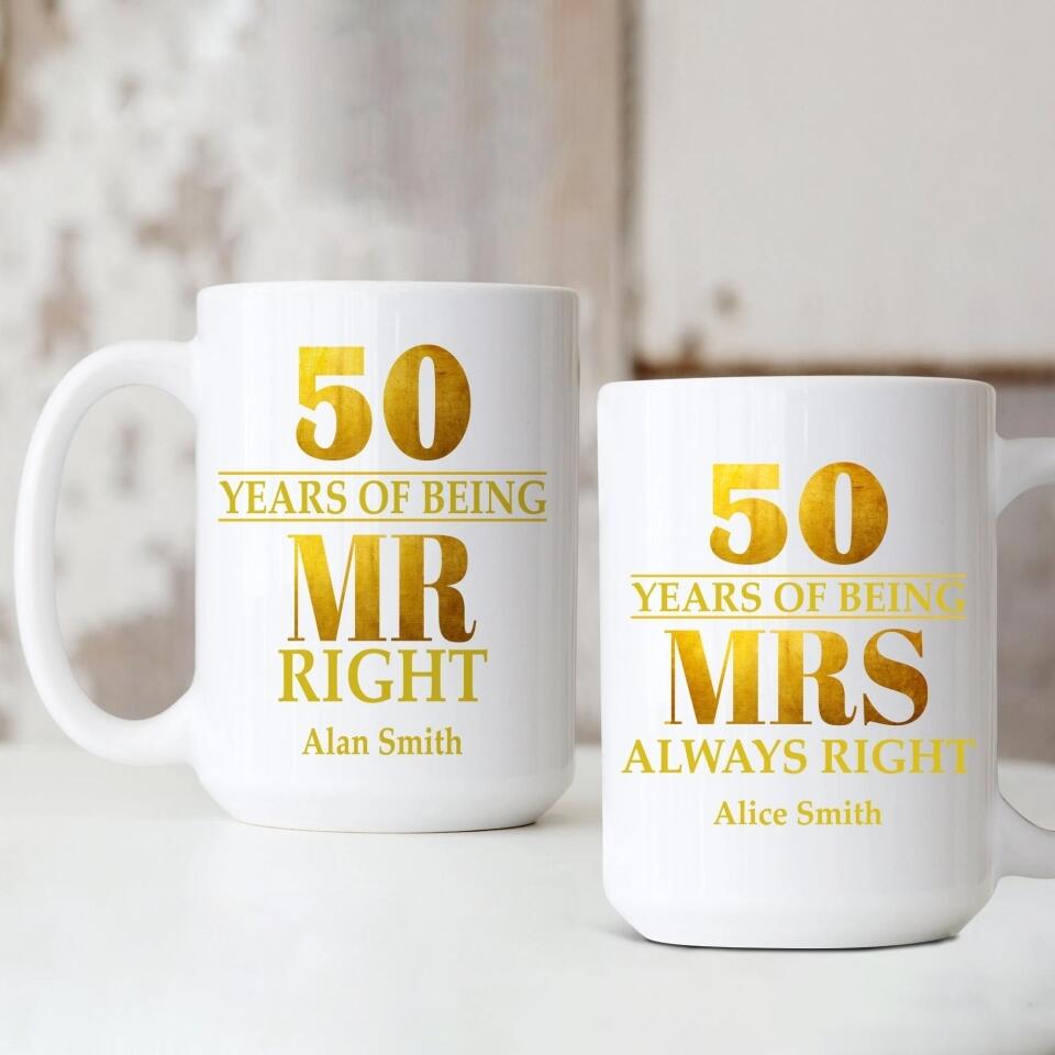 50 Years of Being Personalized White Mug