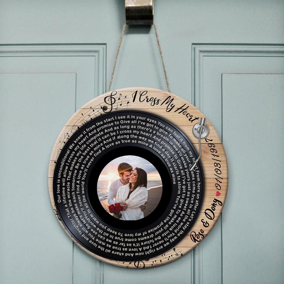 Couple Wooden Sign Vinyl Record Song Lyrics, Wooden Sign