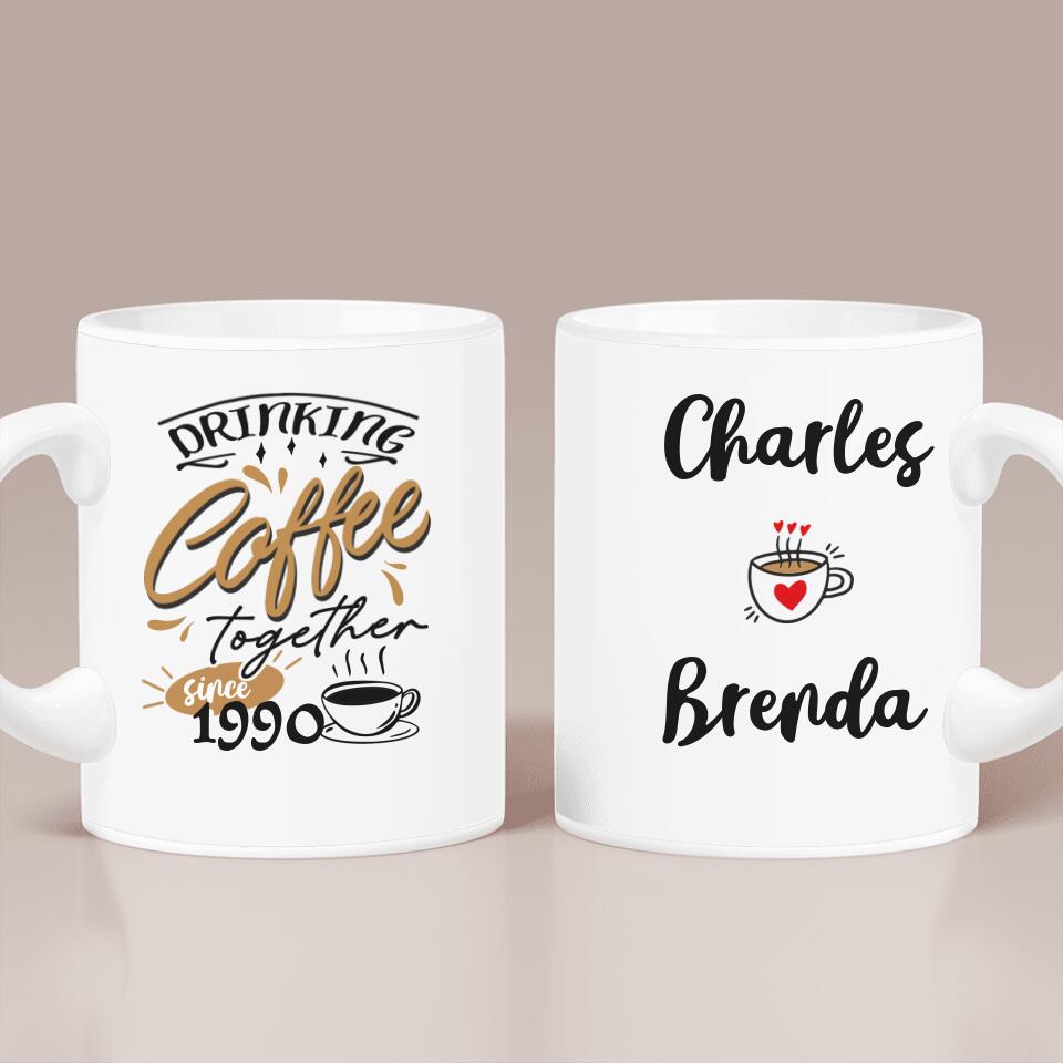 Drinking Coffee Together Personalized Mug For Coffee Lover