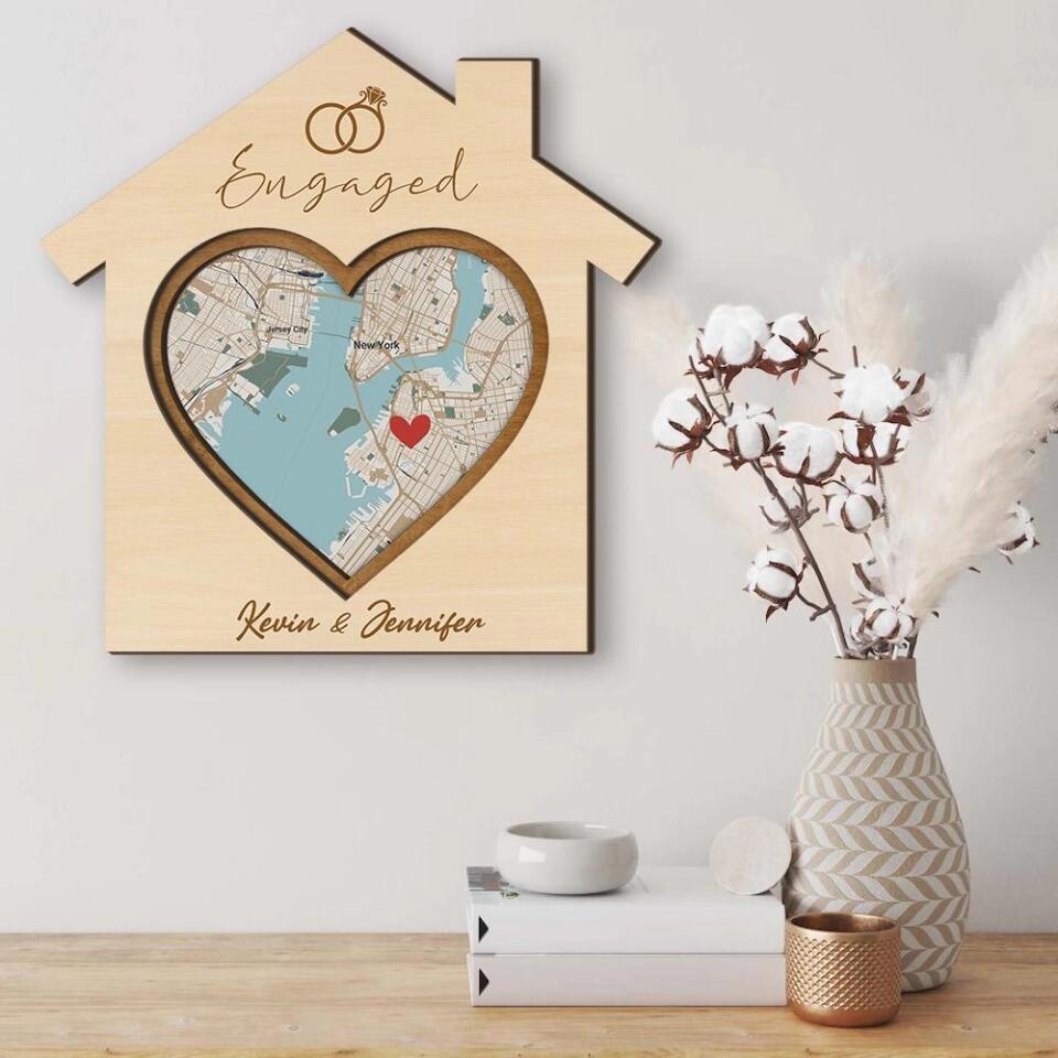 Couple Wooden Sign Family Couple Personalized 3 Layered Wooden Art