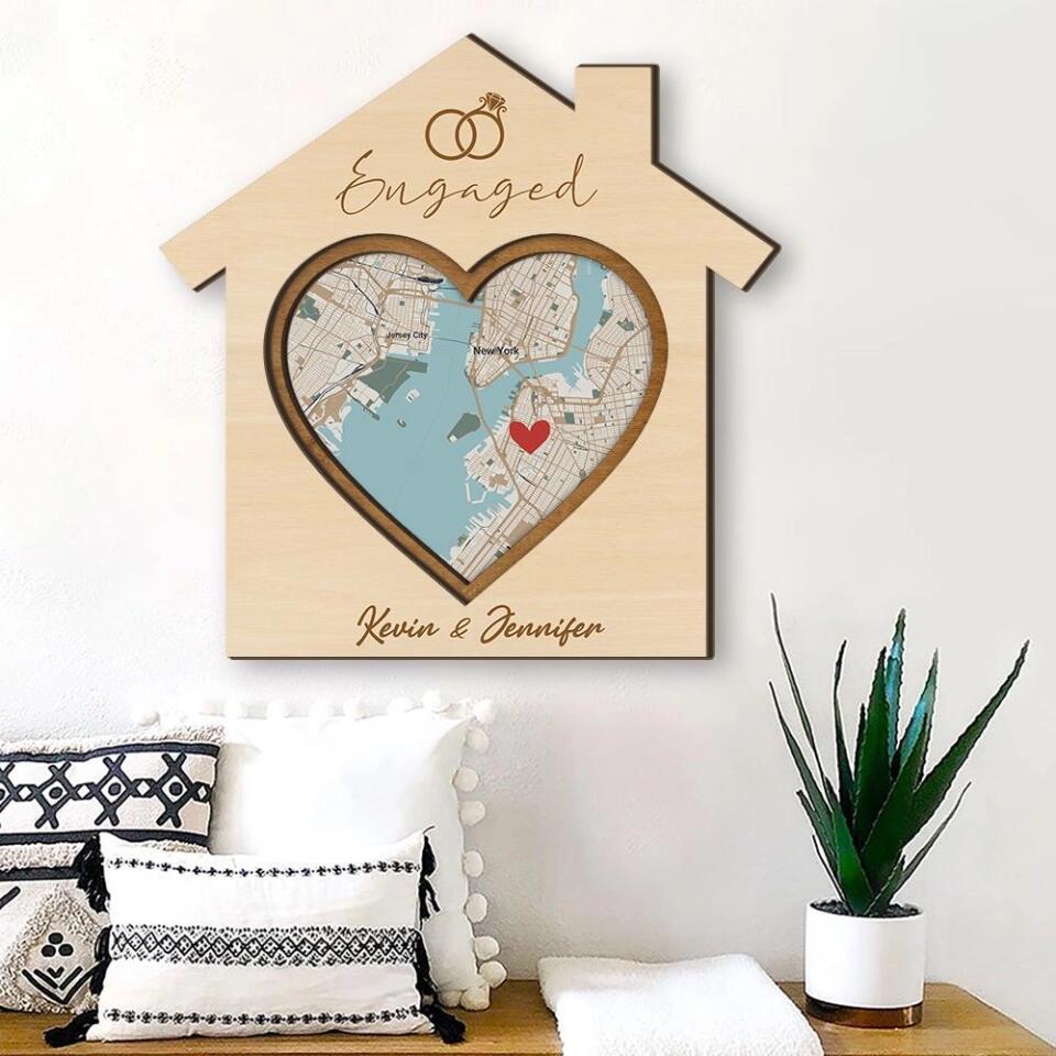 Couple Wooden Sign Family Couple Personalized 3 Layered Wooden Art