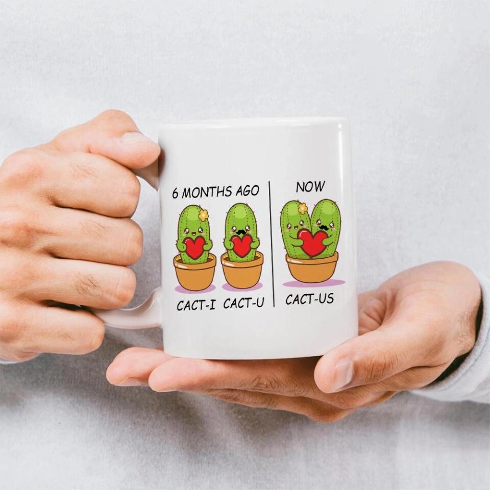 Cute Cactus Couple Cactus Custom Mug Anniversary Gift For Couple