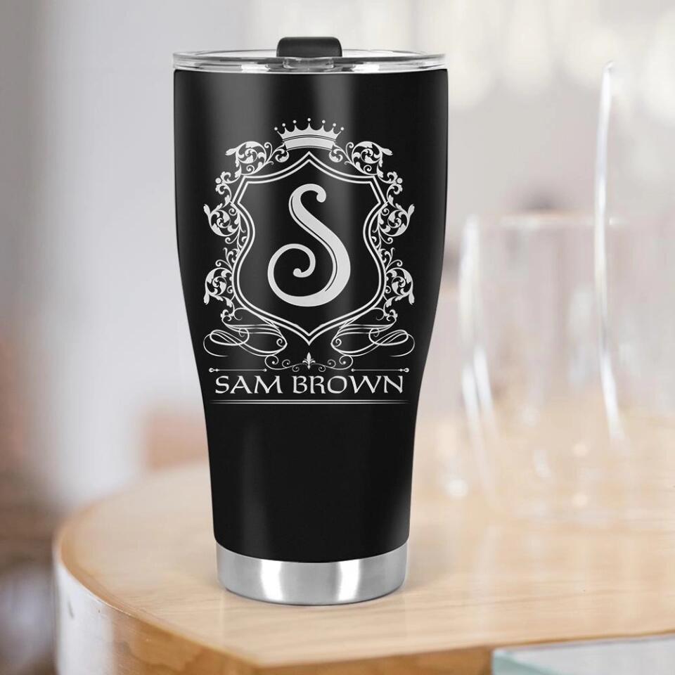 Royal Crown With Personalized Name, 30oz Curved Tumbler, Cup Birthday Gift For Men